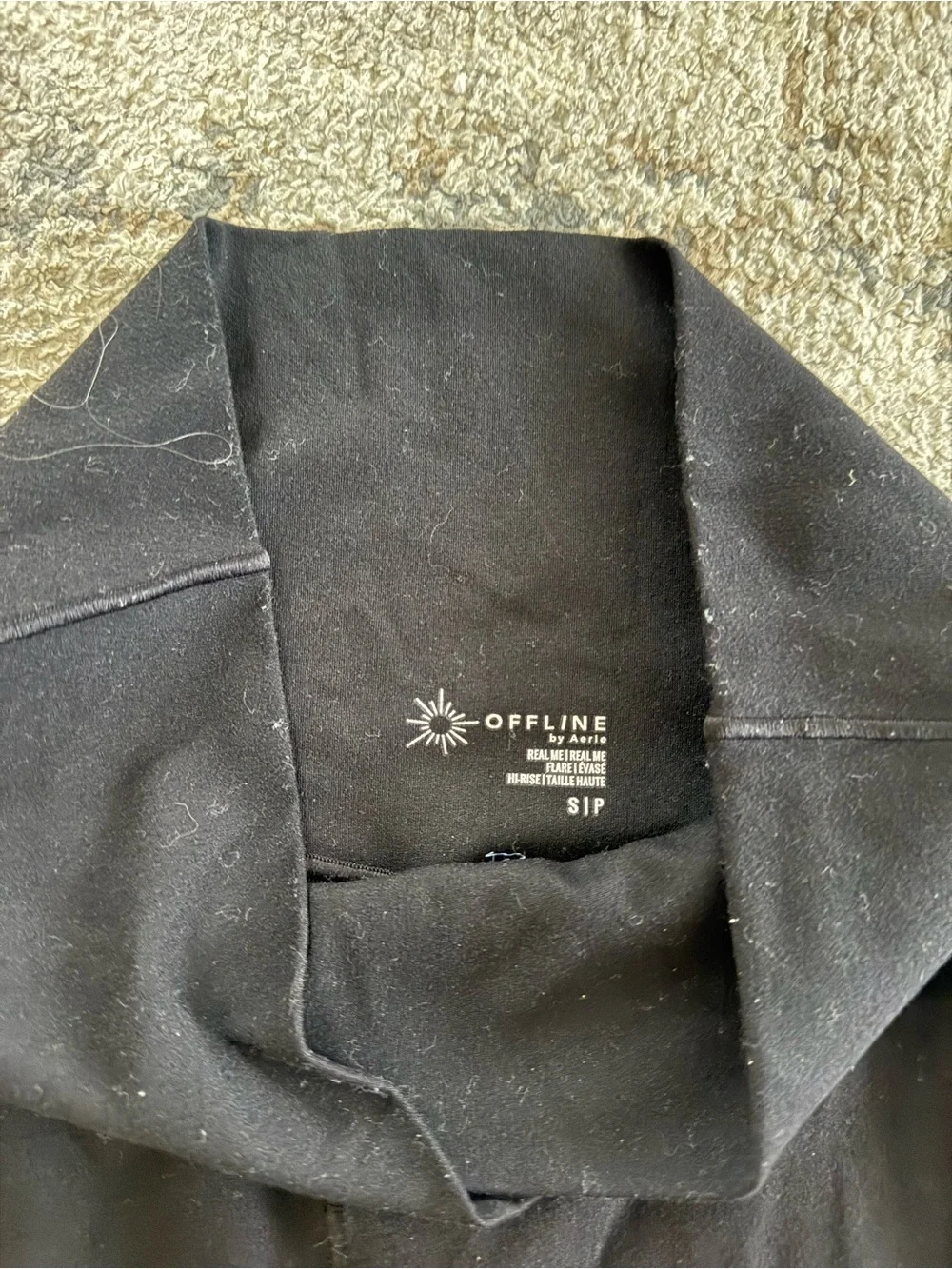 aerie Black Crossover Flare Yoga Pants